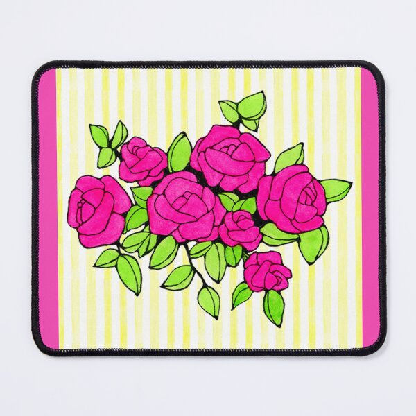 Item preview, The Rose Bouquet and yellow stripes designed and sold by magicgardenart.