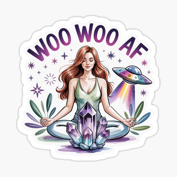 Item preview, Funny Woo Woo AF crystal new age starseed sticker designed and sold by billyperks.
