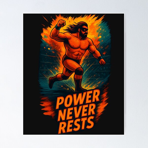 Item preview, Power Never Rests – Bold Wrestling Art designed and sold by JenniferCreaArte .