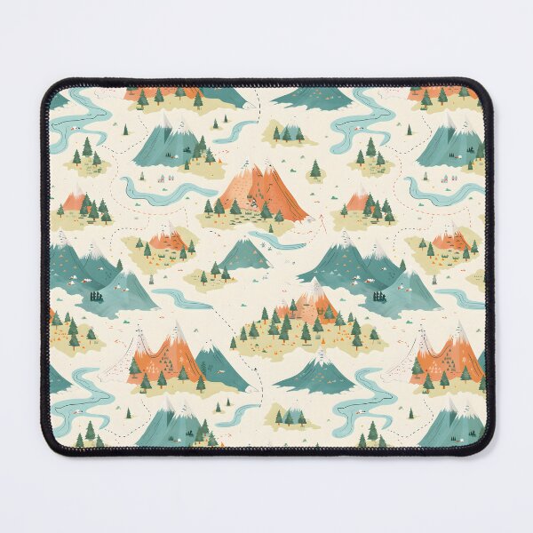 Item preview, Fantasy World Map Mountains and Lakes designed and sold by Melissify.