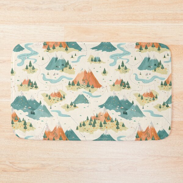Item preview, Fantasy World Map Mountains and Lakes designed and sold by Melissify.