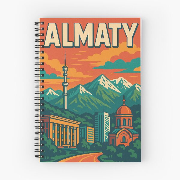 Item preview, Retro Pop Art Travel Poster of Almaty | Vibrant Kazakhstan Cityscape | Bold Vintage-Inspired Design | Colorful Mountain Skyline Illustration | Almaty Tourism Art Print designed and sold by PaintedPixels01.