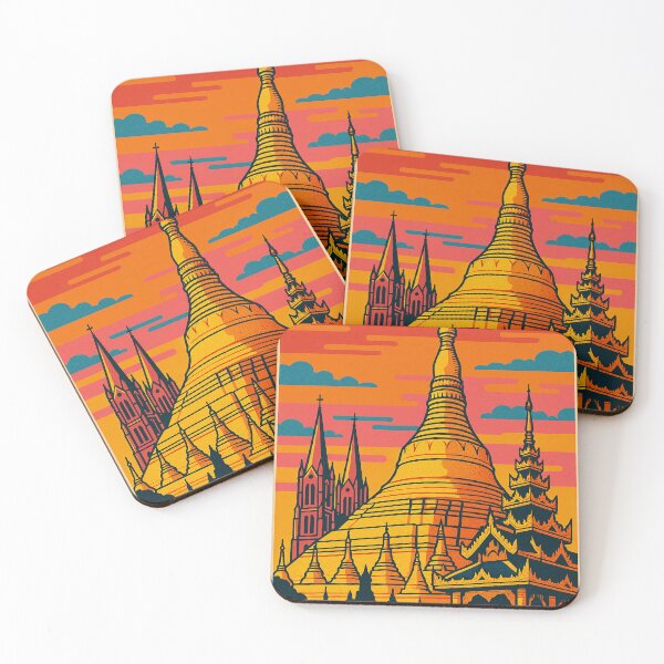 Item preview, Retro Pop Art Travel Poster of Yangon | Colorful Vintage Cityscape Illustration | Iconic Myanmar Landmark Design | Bold and Playful Urban Art | Nostalgic Travel Graphic designed and sold by PaintedPixels01.