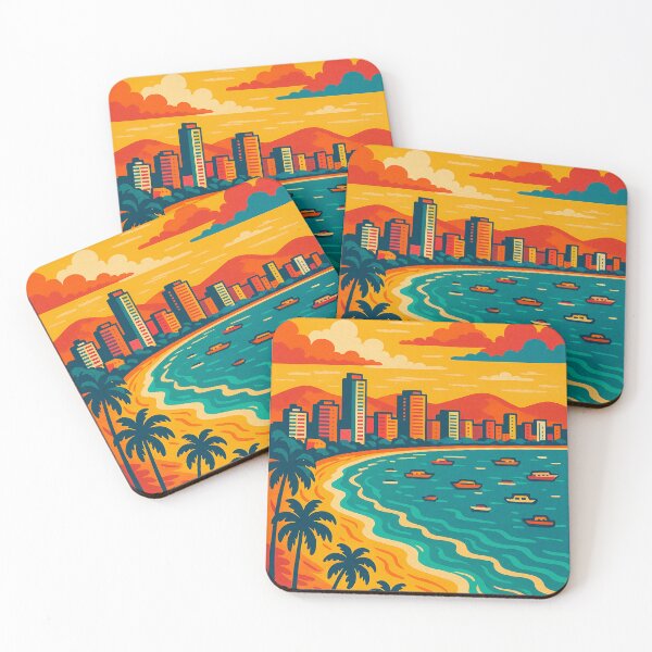 Item preview, Pattaya Retro Pop Art Travel Poster | Vibrant Thailand Beach City Art | Colorful Vintage Coastal Scene | Bold Tropical Vacation Illustration | Funky 80s-Style Tourist Design designed and sold by PaintedPixels01.