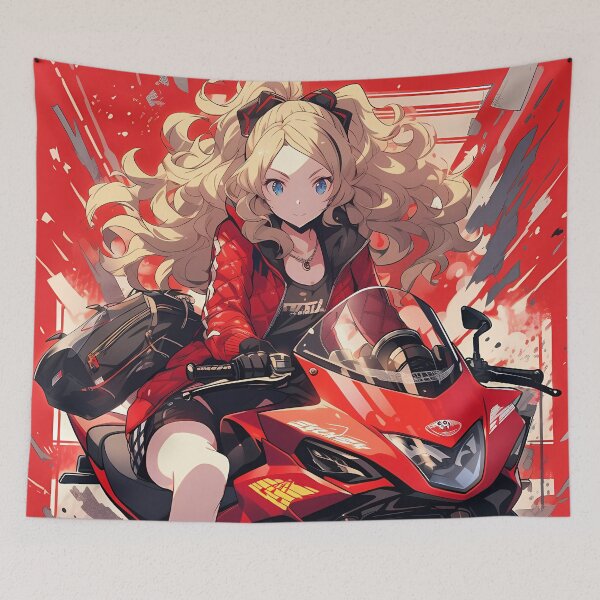 Item preview, Ann Takamaki Persona 5 Anime Panther Confident Pose Red Motorcycle Stylish  designed and sold by mildaclairmo.