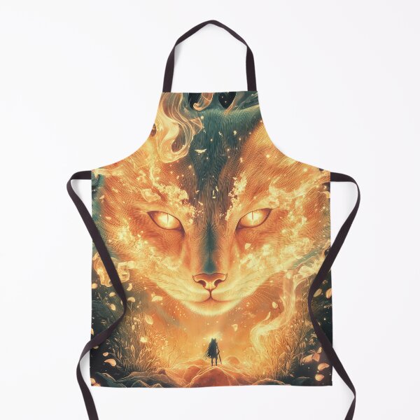 Item preview, Giant Animal Kitsune Flame Spirit Rising Behind Lone Warrior Under Starry Skies designed and sold by mildaclairmo.