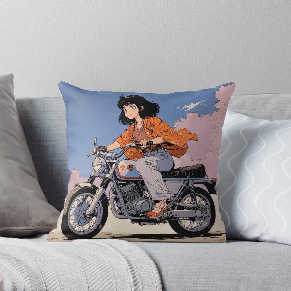 Item preview, Motorcyle girl in an orange blouse designed and sold by MerlinWear.