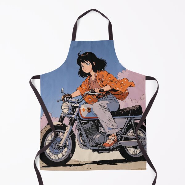 Item preview, Motorcyle girl in an orange blouse designed and sold by MerlinWear.