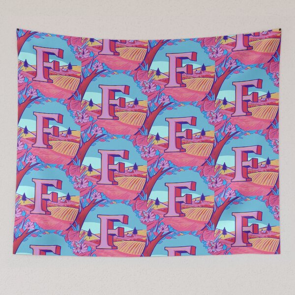 Item preview, Letter F Gum Art Illustrations Nature Colorful Design designed and sold by ART ATTACK ZONE.