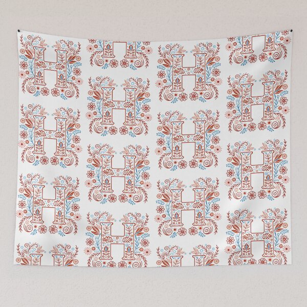 Item preview, Letter H Lines Art Illustrations Nature Colorful Design designed and sold by ART ATTACK ZONE.