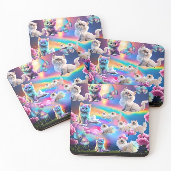 Item preview, Rainbow Vaporwave ADHD Nightmare Lisa Frankenstein Neon Kittens & Moths designed and sold by The Devil That You Forgot.