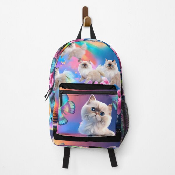 Item preview, Rainbow Vaporwave ADHD Nightmare Lisa Frankenstein Neon Kittens & Moths designed and sold by The Devil That You Forgot.
