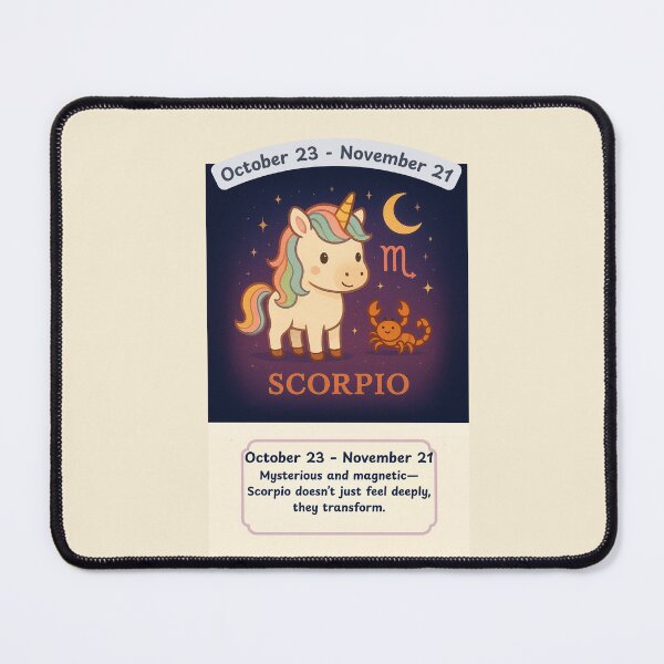 Item preview, Zodiac Unicorn - Scorpio October 23-November 21 designed and sold by Fat Cat Merch.