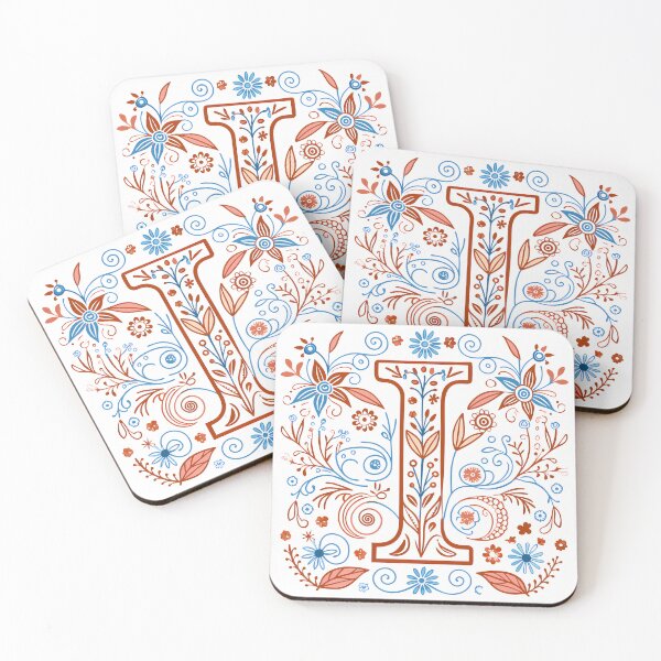 Item preview, Letter I Flowers Art Illustrations Nature Colorful Design designed and sold by ART ATTACK ZONE.