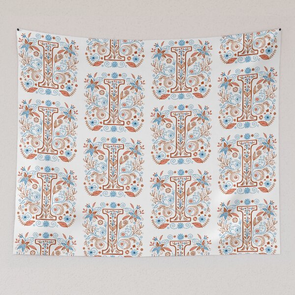 Item preview, Letter I Flowers Art Illustrations Nature Colorful Design designed and sold by ART ATTACK ZONE.