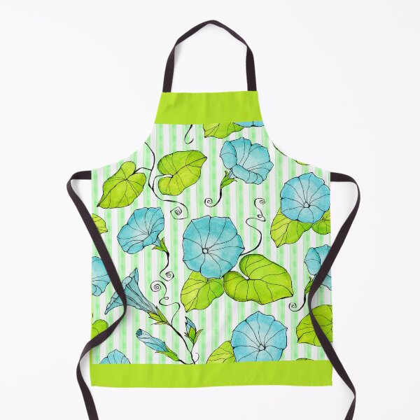 Item preview, Morning Glories in Blue with Green Stripes designed and sold by magicgardenart.