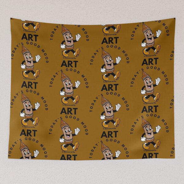 Item preview, Today’s Good Mood Is Sponsored By Art (Brown Crayon) designed and sold by Kate Miller Illustrator.
