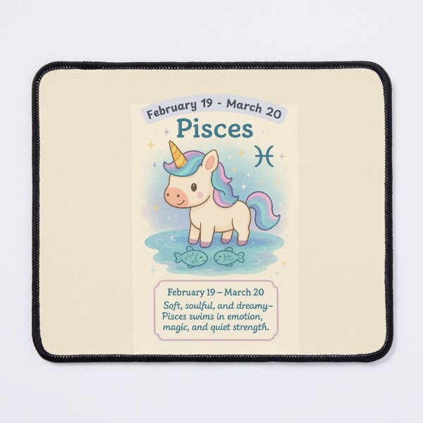 Item preview, Zodiac Unicorn - Pisces February 19-March 20 designed and sold by Fat Cat Merch.
