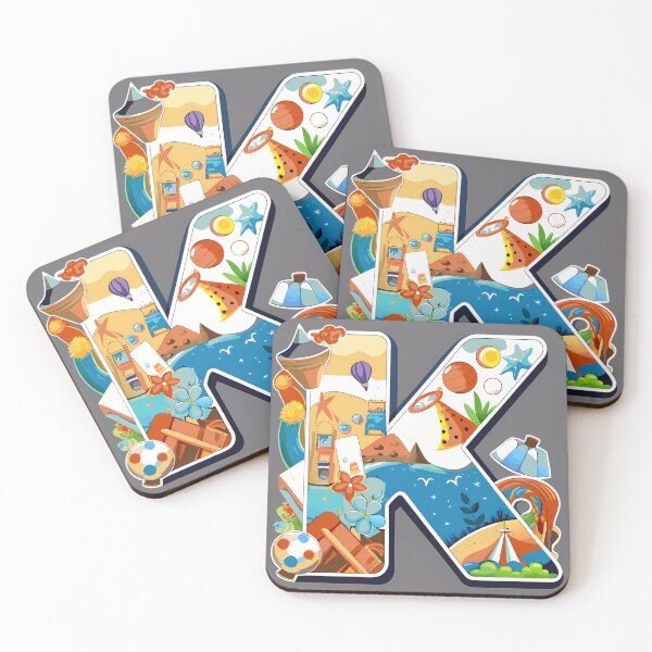 Item preview, K Letter Cool Art Illustrations Nature Colorful Design designed and sold by ART ATTACK ZONE.