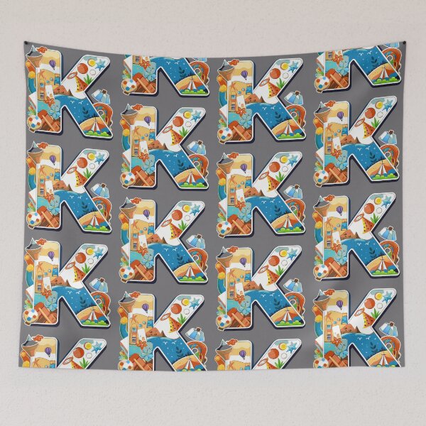 Item preview, K Letter Cool Art Illustrations Nature Colorful Design designed and sold by ART ATTACK ZONE.