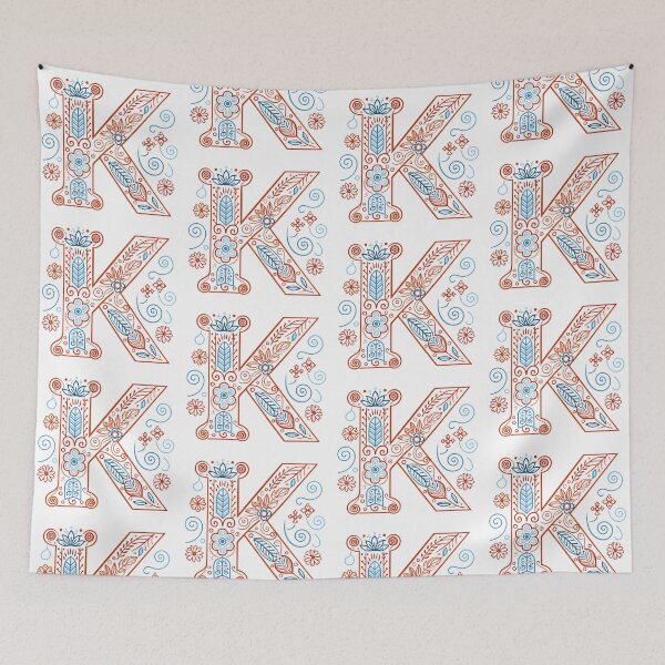 Item preview, Letter K Modern Illustrations Nature Colorful Design designed and sold by ART ATTACK ZONE.