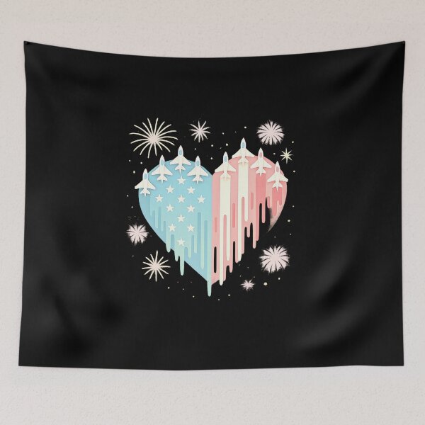 Item preview, American Flag Red White Blue Jets Flyover USA 4th Of July designed and sold by facegm.