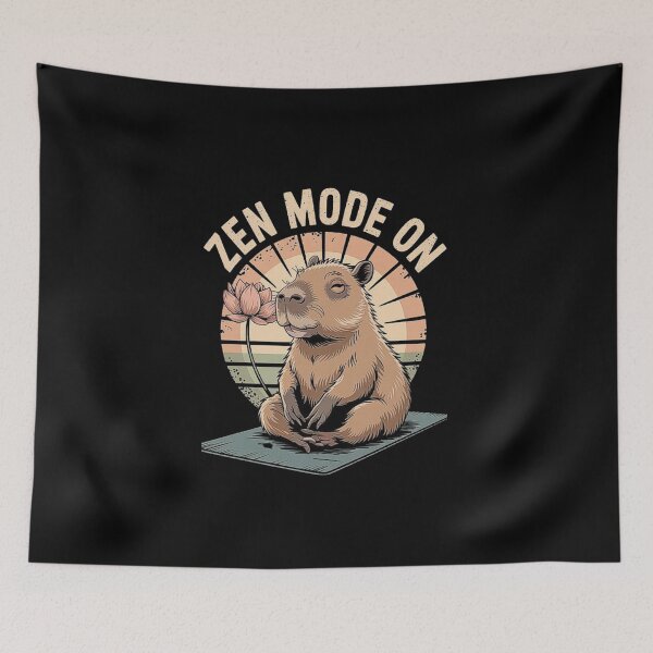 Item preview, Cute Capybara Meditating Vintage Zen Animal Illustration for Relaxation and Mindfulness designed and sold by love3617.