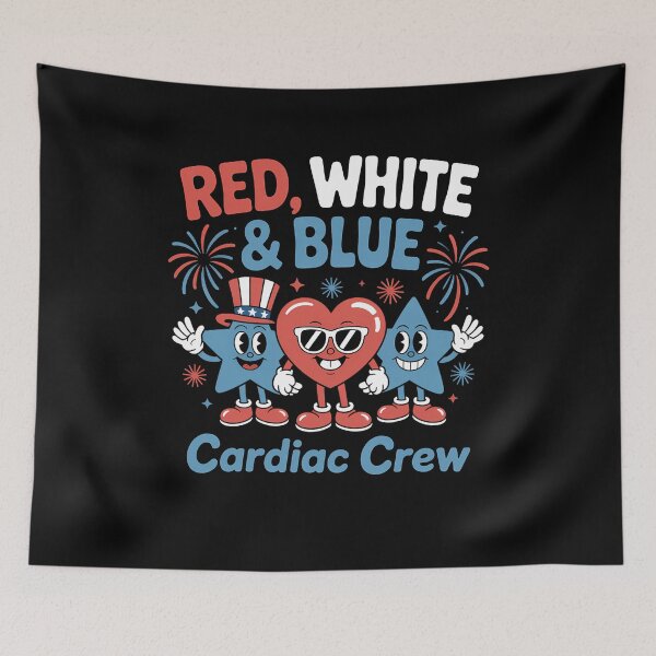 Item preview, Red White Blue Cardiac Crew Cardiology Cath Lab 4th Of July designed and sold by brynatshop.