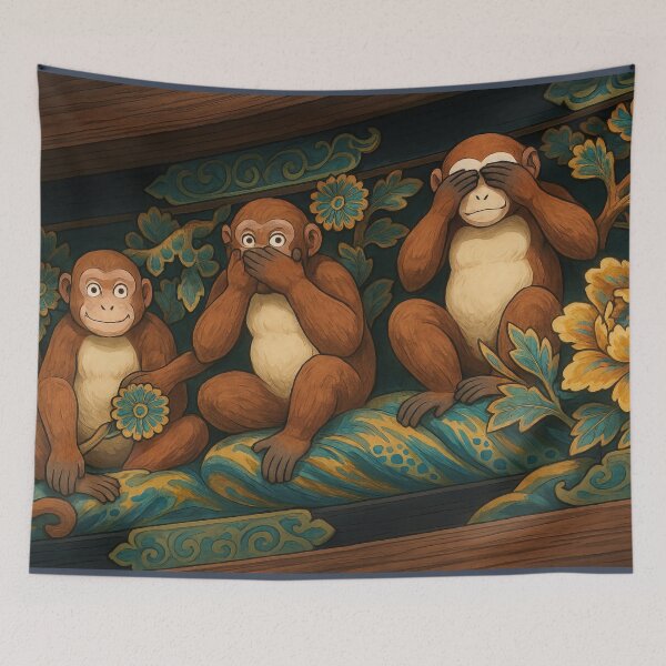 Item preview, Three Wise Monkeys of Nikko Toshogu Shrine designed and sold by Takeda-art.