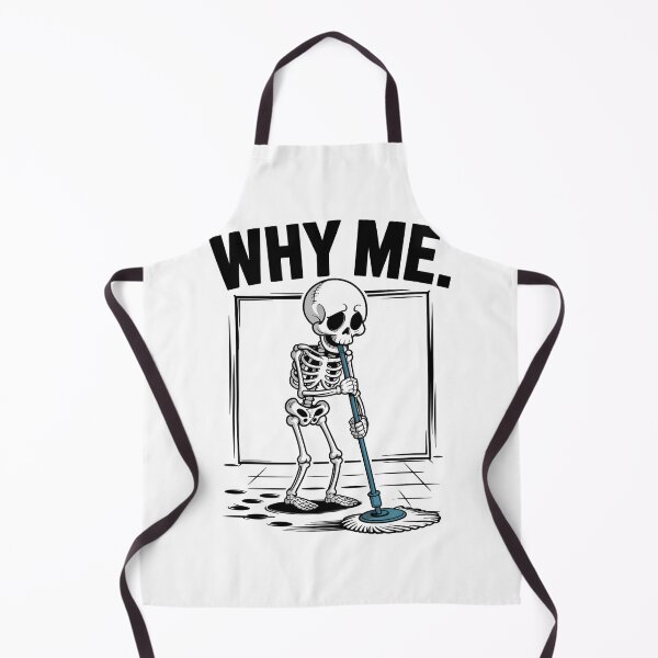 Item preview, Why Me Skeleton - Tired Work Mood with Mop designed and sold by Taans-Creation.