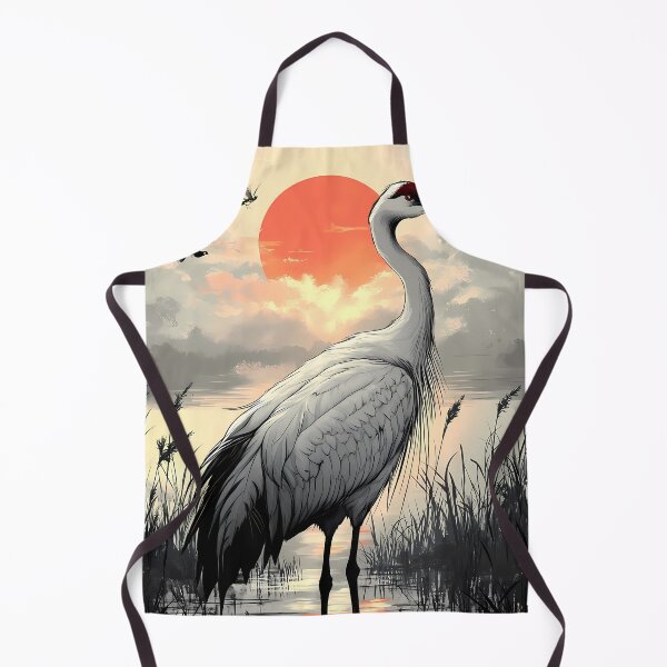 Item preview, Guardians Natures Beauty Majestic Crane Stands Misty Marsh Crimson Sunset designed and sold by lassedgkotsij.