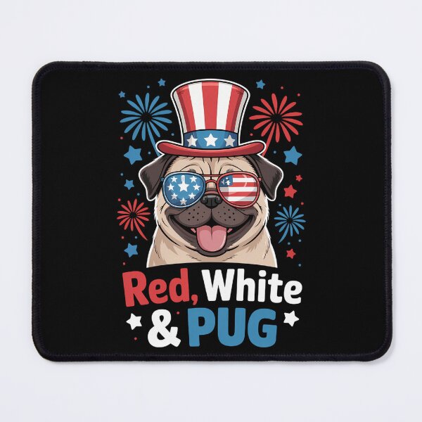 Item preview, Red White and Pug Independence Day USA Dog Lover 4th July designed and sold by brynatshop.