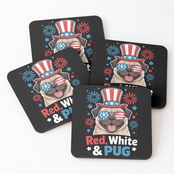 Item preview, Red White and Pug Independence Day USA Dog Lover 4th July designed and sold by brynatshop.