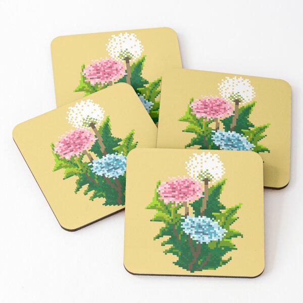 Item preview,  Trans Pride Dandelions – Subtle Pixel Art Flowers designed and sold by Studio August.