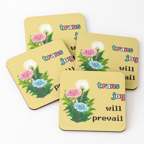 Item preview,  Trans Joy Will Prevail – Pixel Dandelions Affirmation Art designed and sold by Studio August.