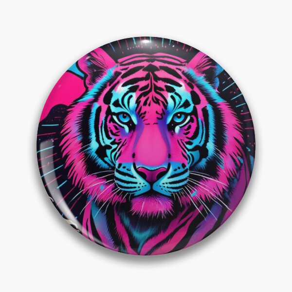 Item preview, Celestial Tiger Vision - Hypnotic Cyber Ukiyo-e Art Print designed and sold by XectosT.