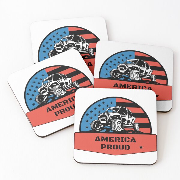 Item preview, America Proud red white and blue with a 4 wheel wheeler truck designed and sold by adesignworld.