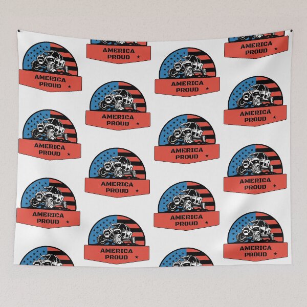 Item preview, America Proud red white and blue with a 4 wheel wheeler truck designed and sold by adesignworld.
