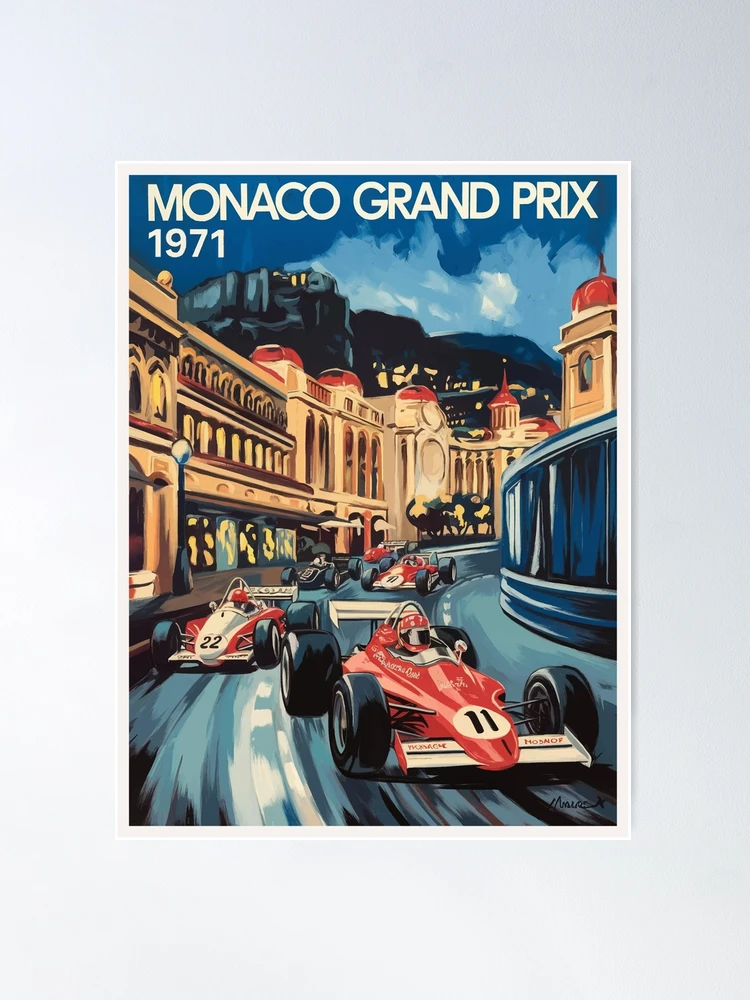 1971 MONACO Grand Prix Racing Poster