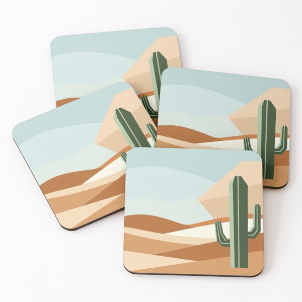 Item preview, Desert Stillness — Minimalist Cactus Landscape designed and sold by Those Stickers.