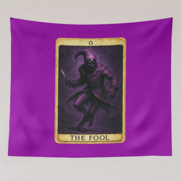 Item preview, The Fool Tarot Card Distressed Purple designed and sold by hauntedtees.