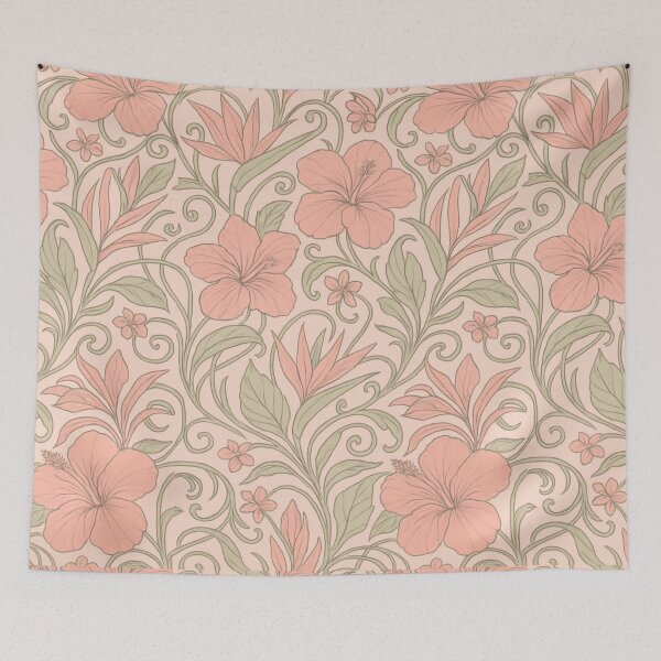 Item preview, Pink Jungle Reverie – Art Nouveau Tropical Floral Pattern designed and sold by Planthem.