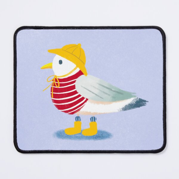 Item preview, Cute Seagull in rain coat, rain boots, and cozy hat, cozy design designed and sold by Natasha May Design.