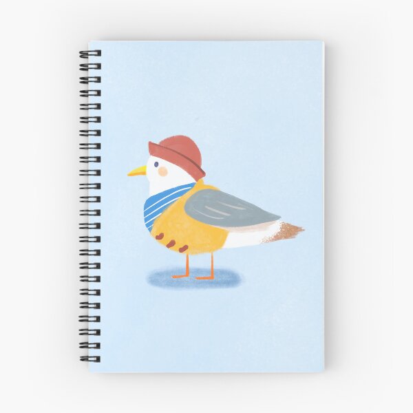 Artikelvorschau, Seaside Seagull in Regenmantel, Gummistiefeln und kuscheliger Mütze, gemütliches Design entworfen und verkauft von Natasha May Design.