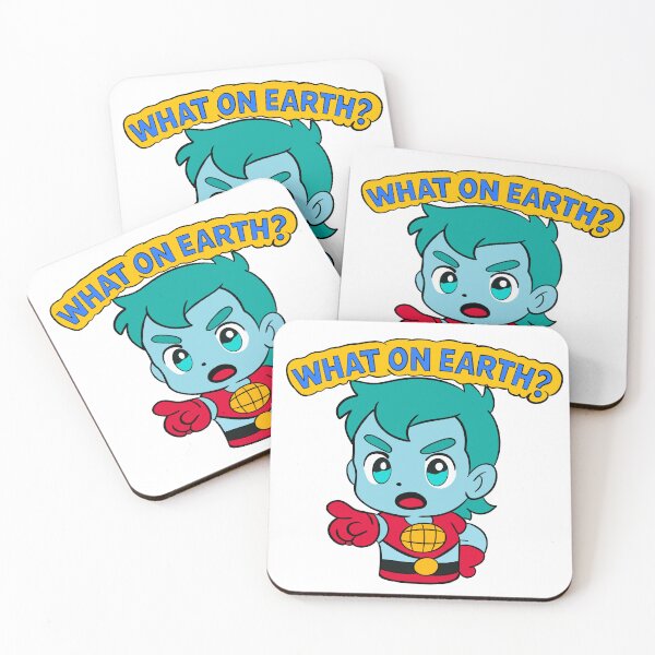 Item preview, Chibi Baby Captain Planet "What on Earth?" sticker designed and sold by Fresh Oshi Pressed.