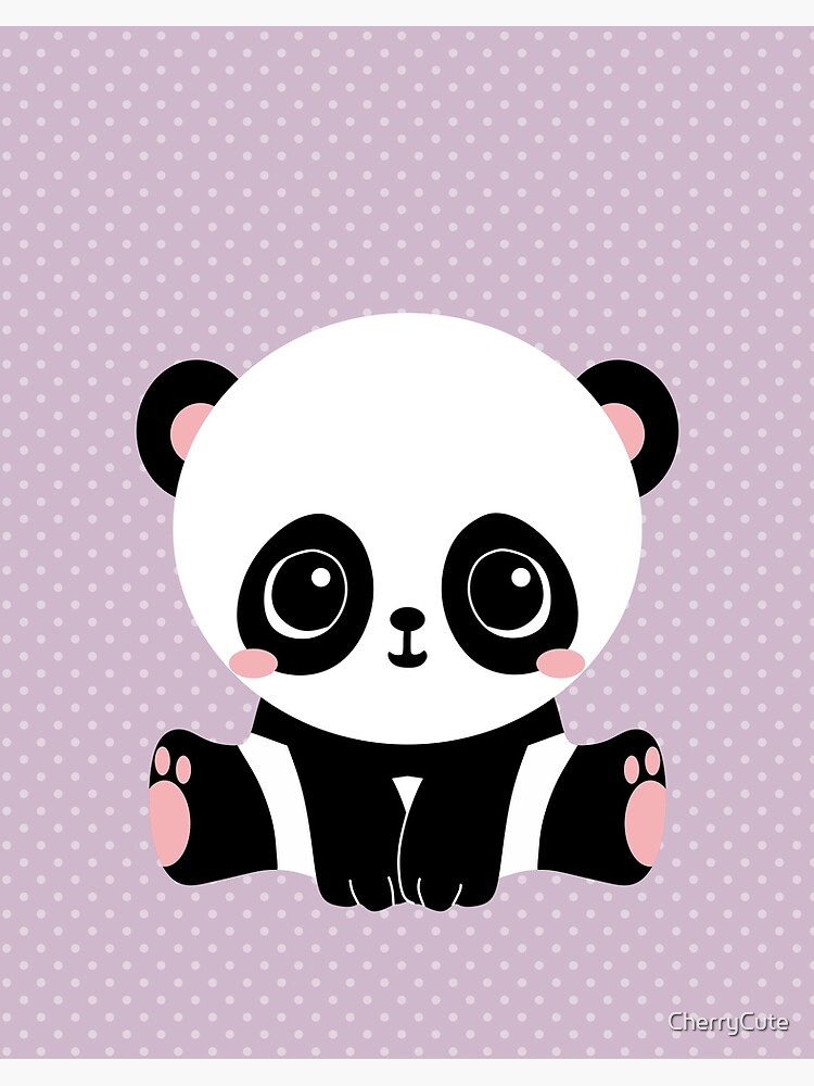Cute Panda (Purple)" Art Board Print by CherryCute | Redbubble
