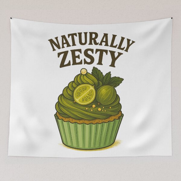 Item preview, Naturally Zesty Gooseberry Cupcake – Vintage Style Dessert Art designed and sold by Asbiell.