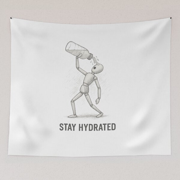 Item preview, Mr. Stickman – Stay Hydrated Reminder Sketch designed and sold by Asbiell.