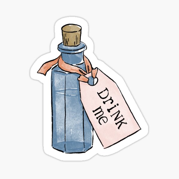 Item preview, Drink Me Blue Potion Bottle Pink Tag Alice In Wonder Land Reference  designed and sold by QuestionableQueefs .
