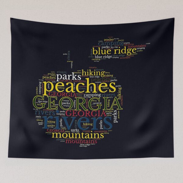 Item preview, Georgia State Features Peach Word Cloud designed and sold by CRHPOD20.